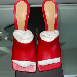 Bottega Red Stretch Sandals